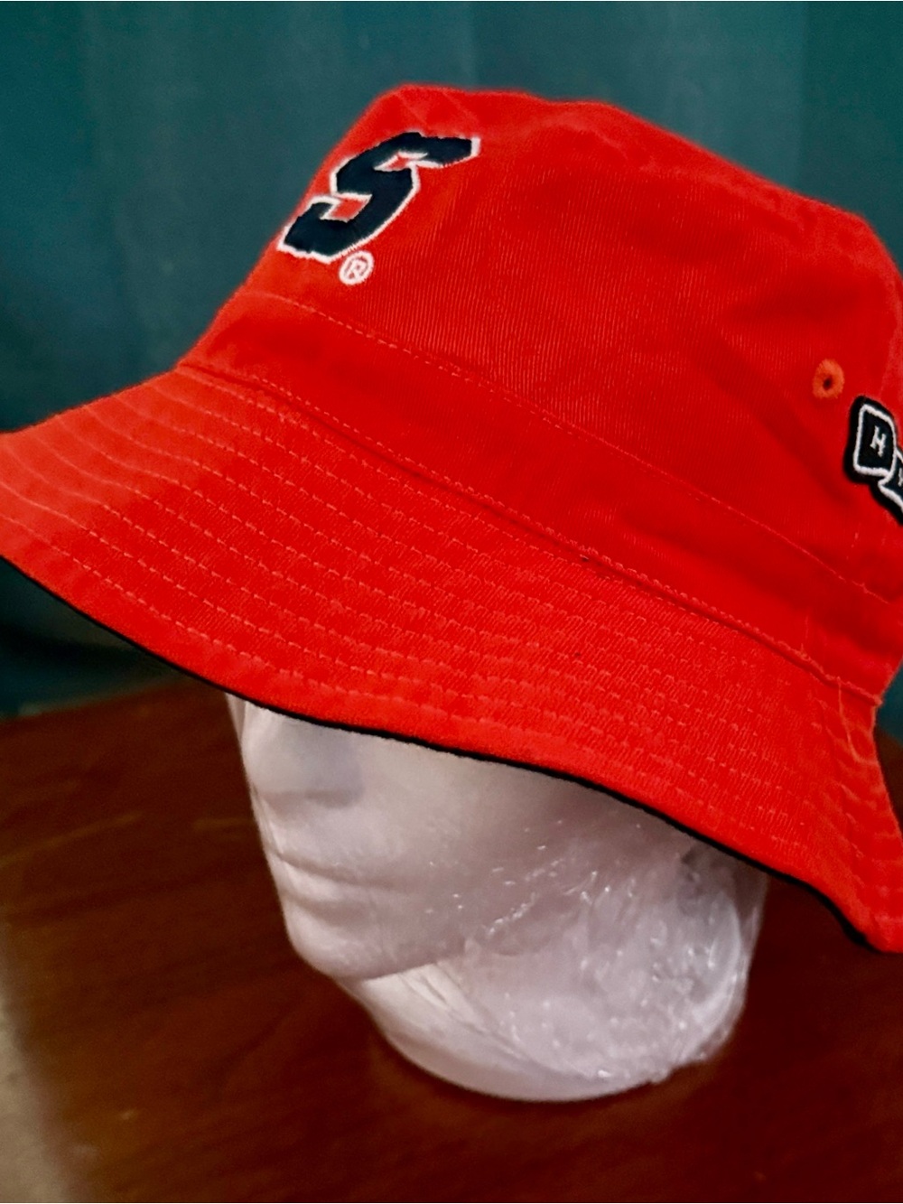 Syracuse University reversible Orange/Blue  Bucket Hat w/ 'S' and “Orange” patch
